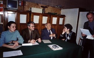 Заседание кафедры 2003 г.: выступление В.А. Ушакова