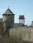Views of the towers of Ivangorod and Narva fortresses