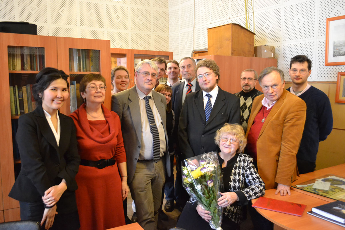 A meeting of the Chair in 2013: congratulations of N.P. Evdokimova with Jubilee